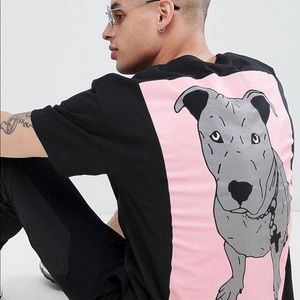 New Love Club dog back print t shirt